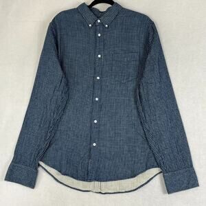 Rag & Bone Shirt Mens XL Button Down LS Blue Grid Pattern Slim Fit Cotton